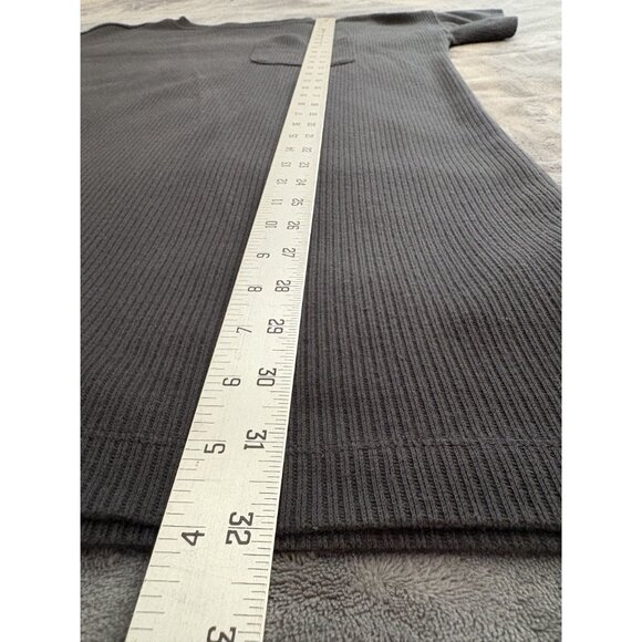 Madewell Womens Ribbed T-Shirt Dress S Black Short Casual Sporty Cotton Blend - Picture 7 of 7